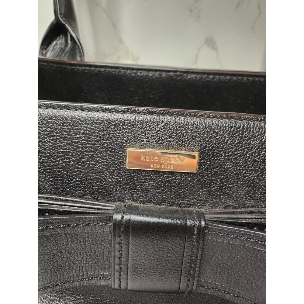 KATE SPADE New York Quinn Villabella Avenue Genuine Leather Purse Bow Tote Bag - Picture 2 of 10